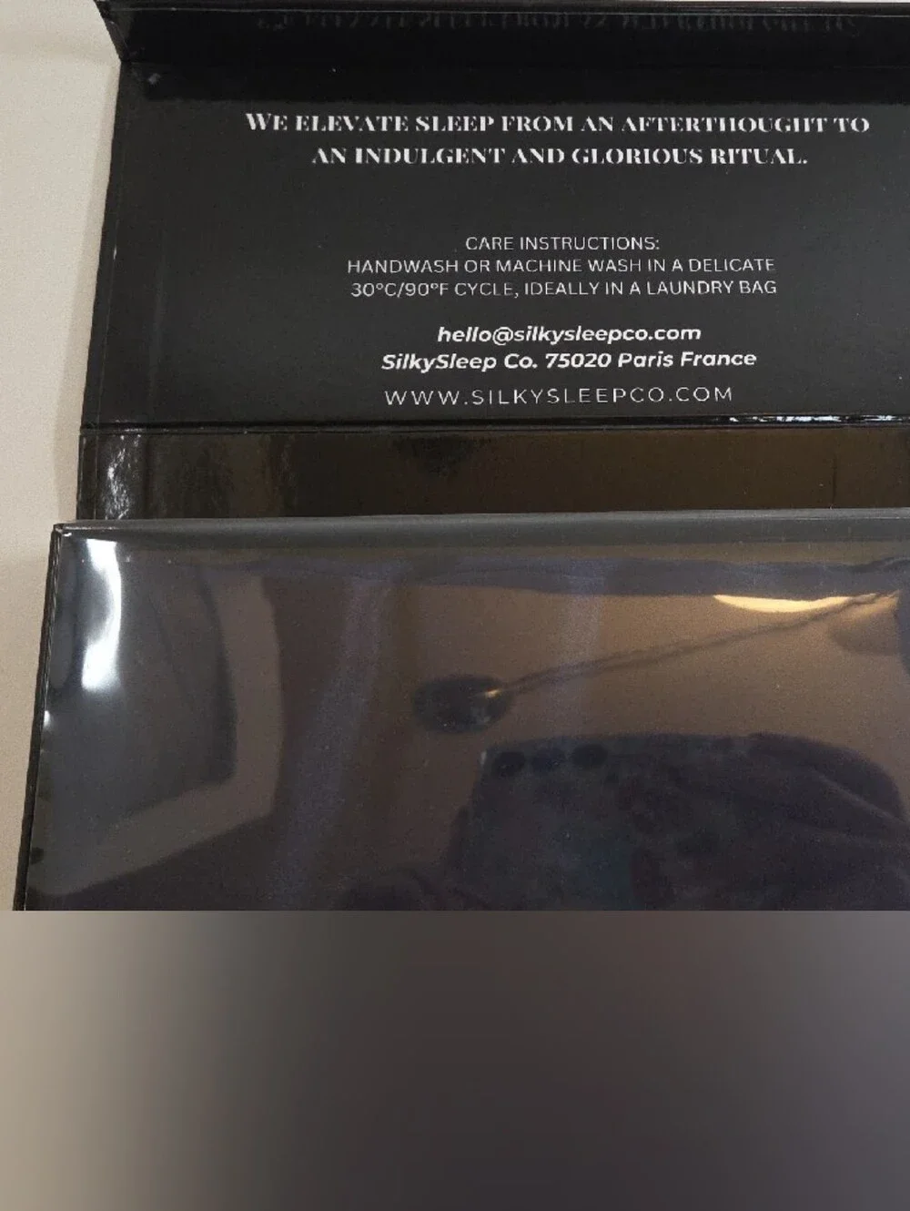 NWT Black Silk Pillow Case